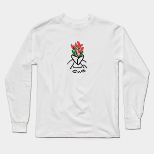 A cat with flowers Long Sleeve T-Shirt